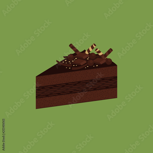 Chocolate Cake Dessert and Bakery Vector and Icon