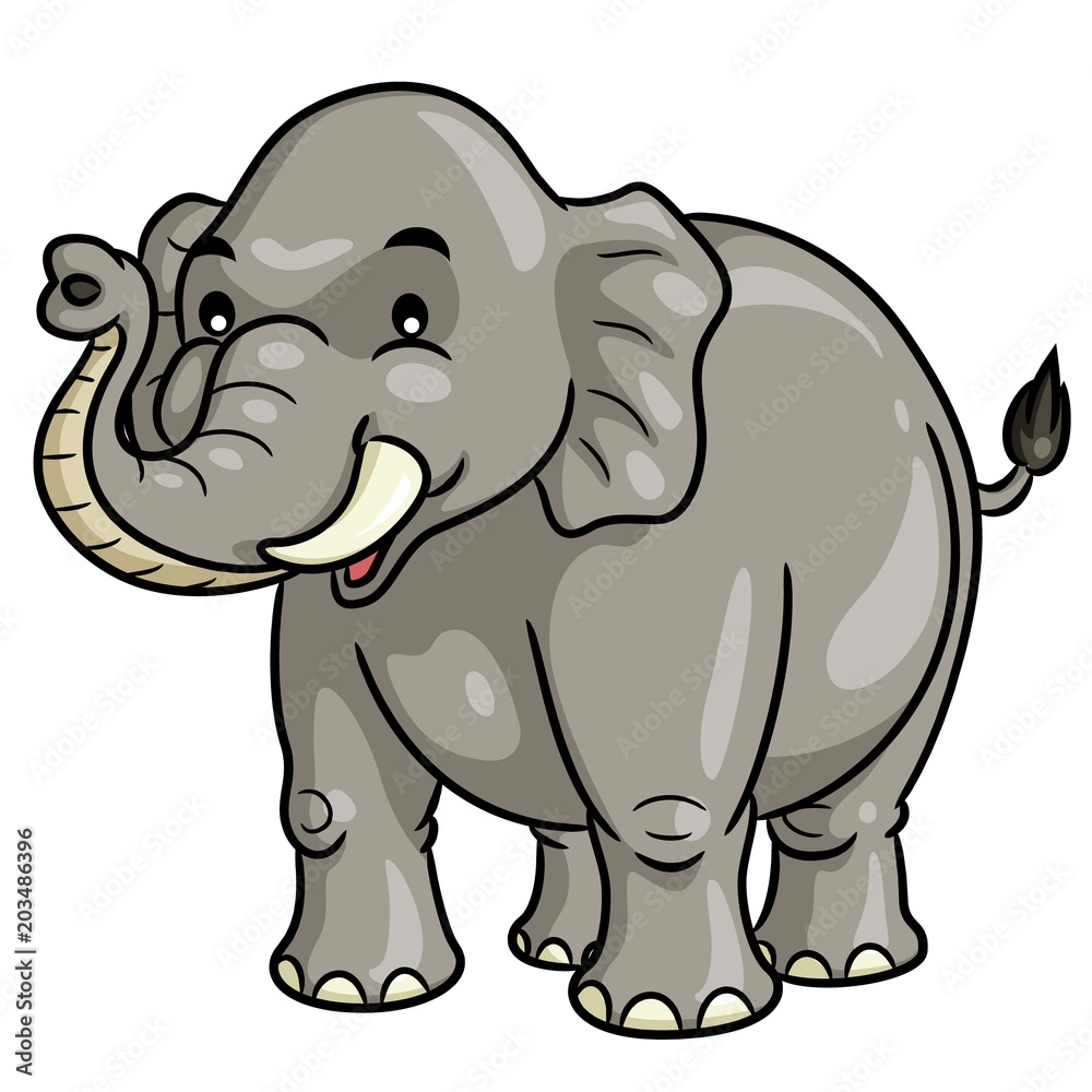 Elephant Cartoon Cute Illustration of cute cartoon elephant. Stock Vector |  Adobe Stock