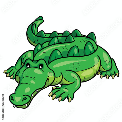 Crocodile Cartoon Cute  Illustration of cute cartoon crocodile.