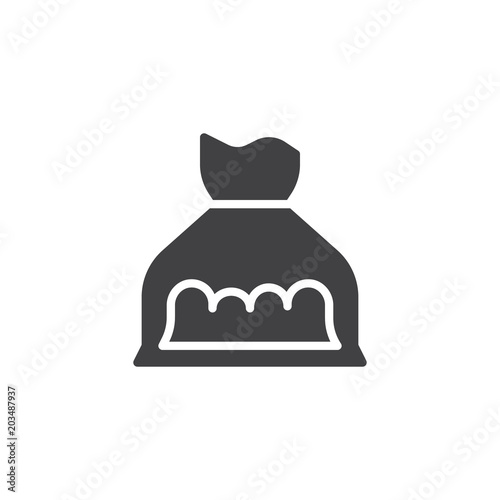 Cocaine bag vector icon. filled flat sign for mobile concept and web design. Drugs pack simple solid icon. Symbol, logo illustration. Pixel perfect vector graphics