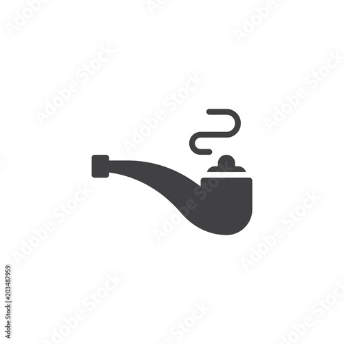 Cannabis pipe vector icon. filled flat sign for mobile concept and web design. Tobacco smoking pipe simple solid icon. Symbol, logo illustration. Pixel perfect vector graphics