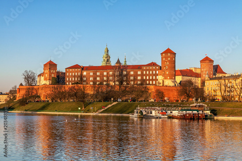 Wawel hill with royal castle in Krakow © pab_map