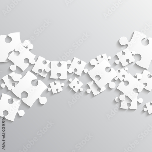 Background White Paper Puzzle. Puzzle Banner.