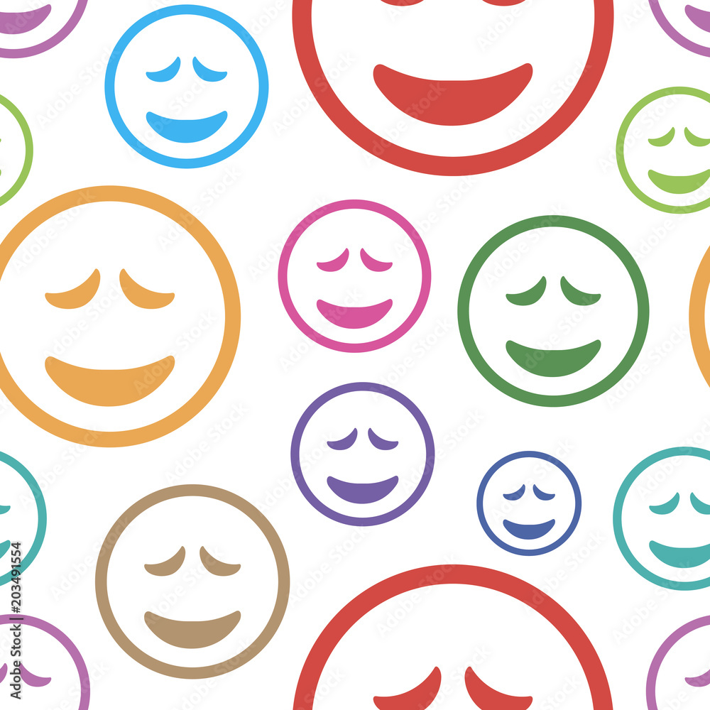 Seamless sadness smiles on white Seamless sadness smiles on white