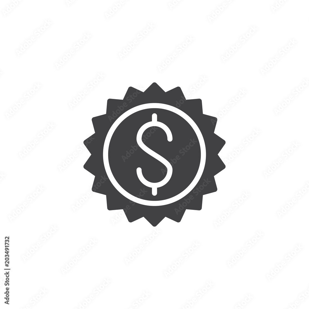 Dollar money sticker vector icon. filled flat sign for mobile concept and web design. Currency quality simple solid icon. Symbol, logo illustration. Pixel perfect vector graphics Dollar money sticker vector icon. filled flat sign for mobile concept and web design. Currency quality simple solid icon. Symbol, logo illustration. Pixel perfect vector graphics