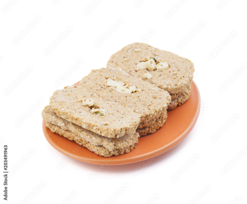 Indian Sweet Gud Kaju Gajak Isolated on White Background Indian Sweet Gud Kaju Gajak Isolated on White Background