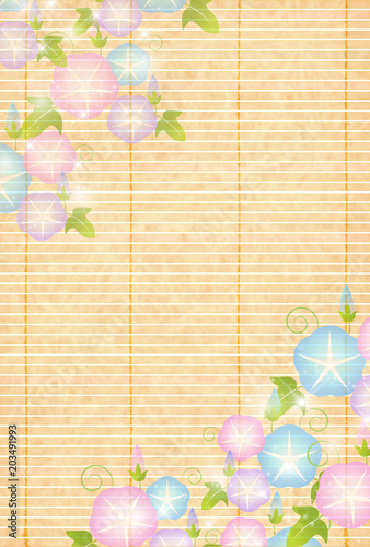 あさがお　夏　風景　背景 