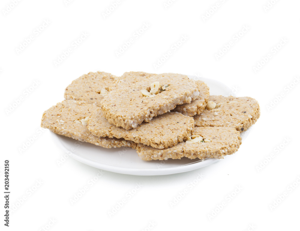 Indian Sweet Gud Kaju Gajak Isolated on White Background Indian Sweet Gud Kaju Gajak Isolated on White Background