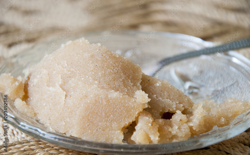 A traditional sweet dish made with flour and sugar A traditional sweet dish made with flour and sugar