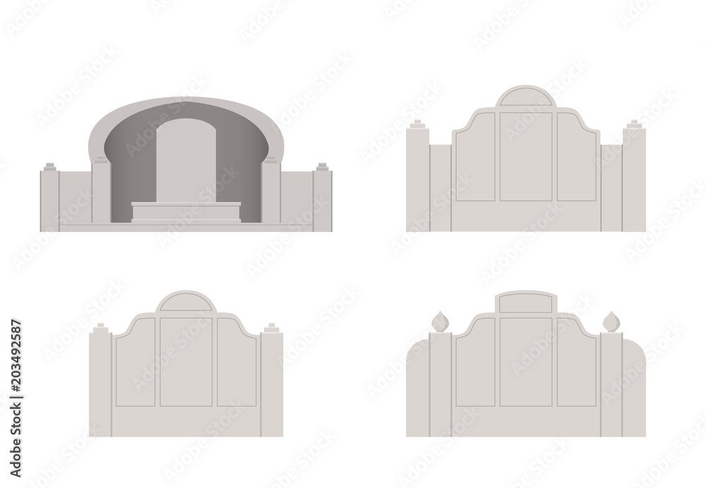 Chinese tombstone in vector design, front view