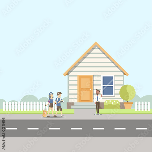 Old couple looking for a house in the city