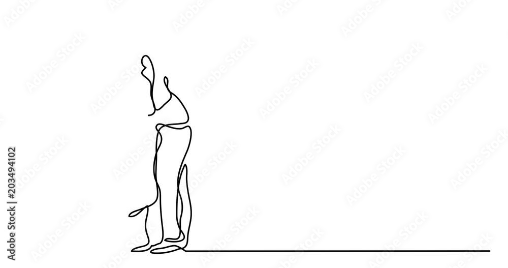 Self drawing animation of continuous line drawing of couple standing hugging Self drawing animation of continuous line drawing of couple standing hugging