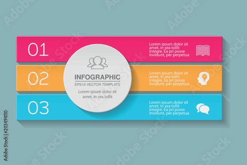 Vector infographic template for diagram, graph, presentation, chart, business concept with 3 options.