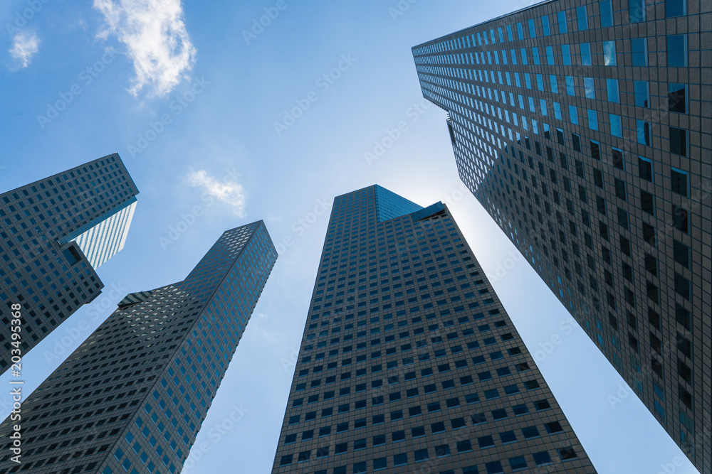 Suntec City, Singapore - July 03, 2016: : Skyscrapers, Office Building. Suntec City, Singapore - July 03, 2016: : Skyscrapers, Office Building.
