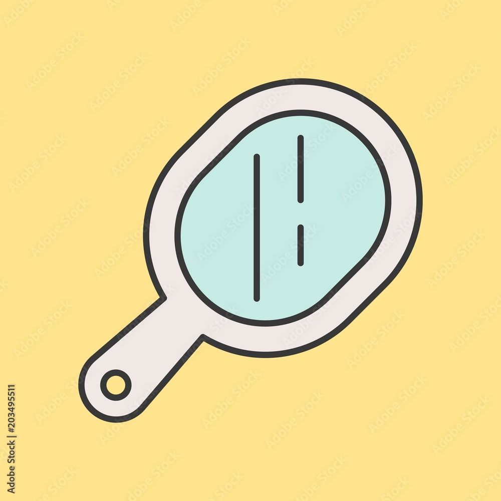 Hand mirror icon, filled outline Hand mirror icon, filled outline