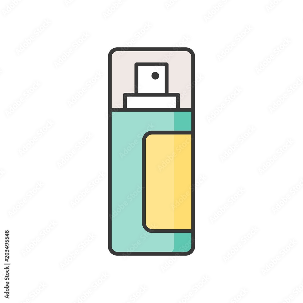 Mist spray bottle, filled outline icon