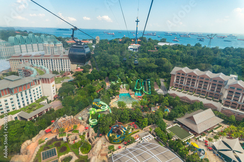 Photography Sentosa Island, Singapore - July 01, 2016: The view from cable car