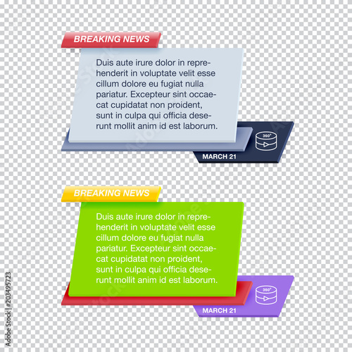 Set of Breaking News Text Templates