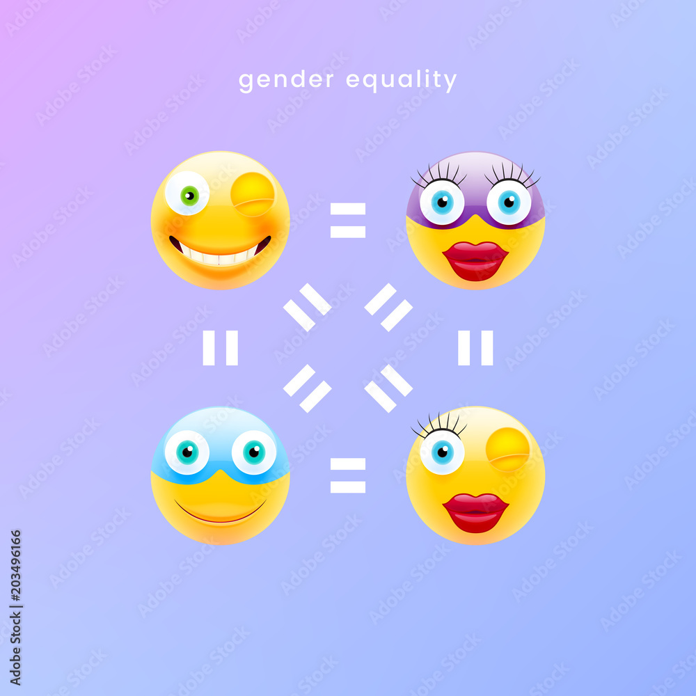 Fototapeta premium Emoji Language Equality Illustration