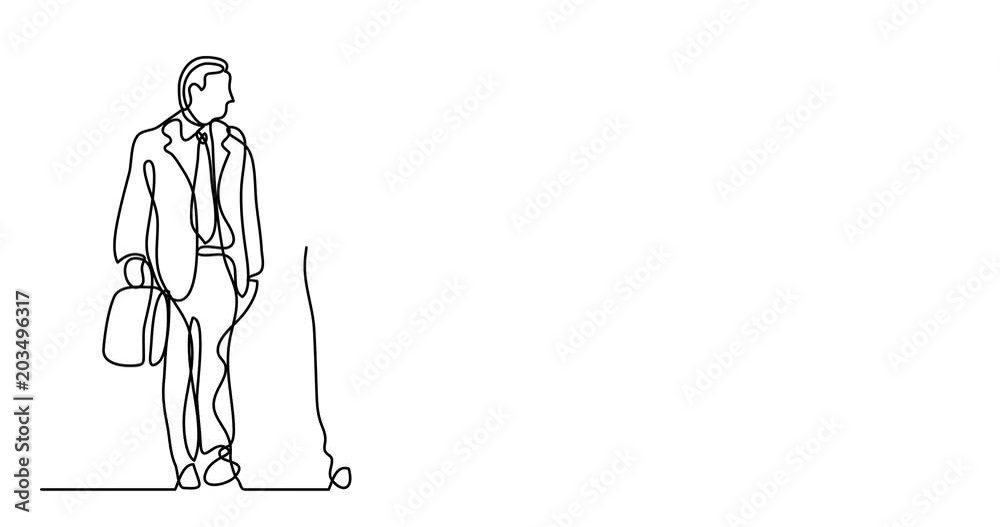 Self drawing animation of continuous line drawing of two walking businessmen Self drawing animation of continuous line drawing of two walking businessmen