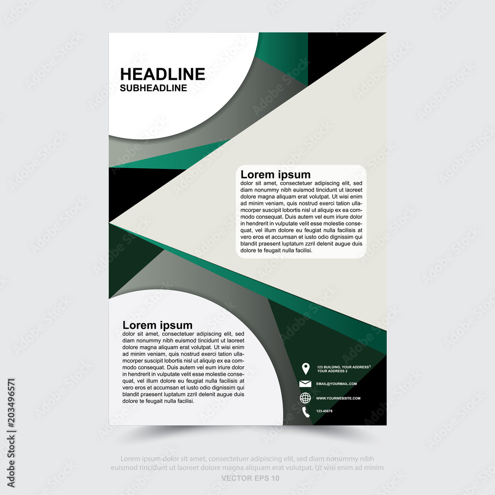 Design of business brochure, poster, web banner, flyer leaflet template.