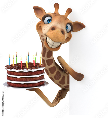 Photography Fun giraffe - 3D Illustration