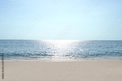 Fototapeta Naklejka Na Ścianę i Meble -  Sea beach sand sky and summer day landscape viewpoint phuket thailand