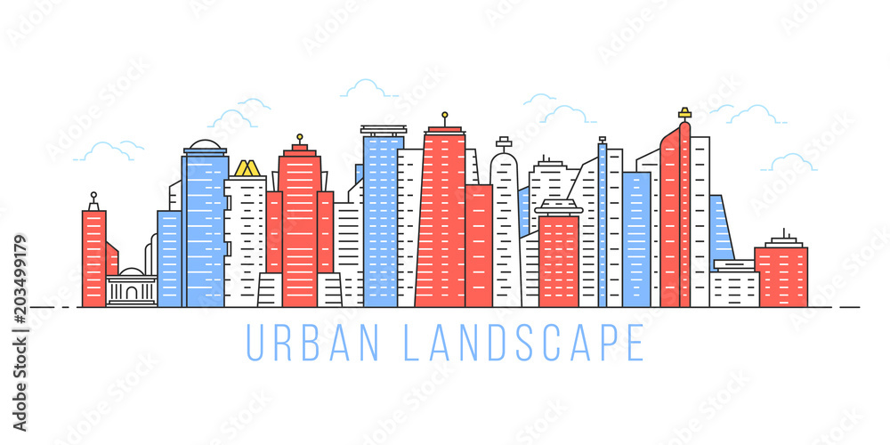 simple linear urban landscape