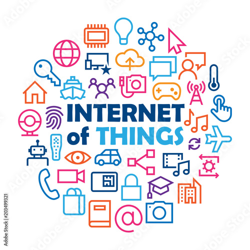 INTERNET OF THINGS symbols in circle