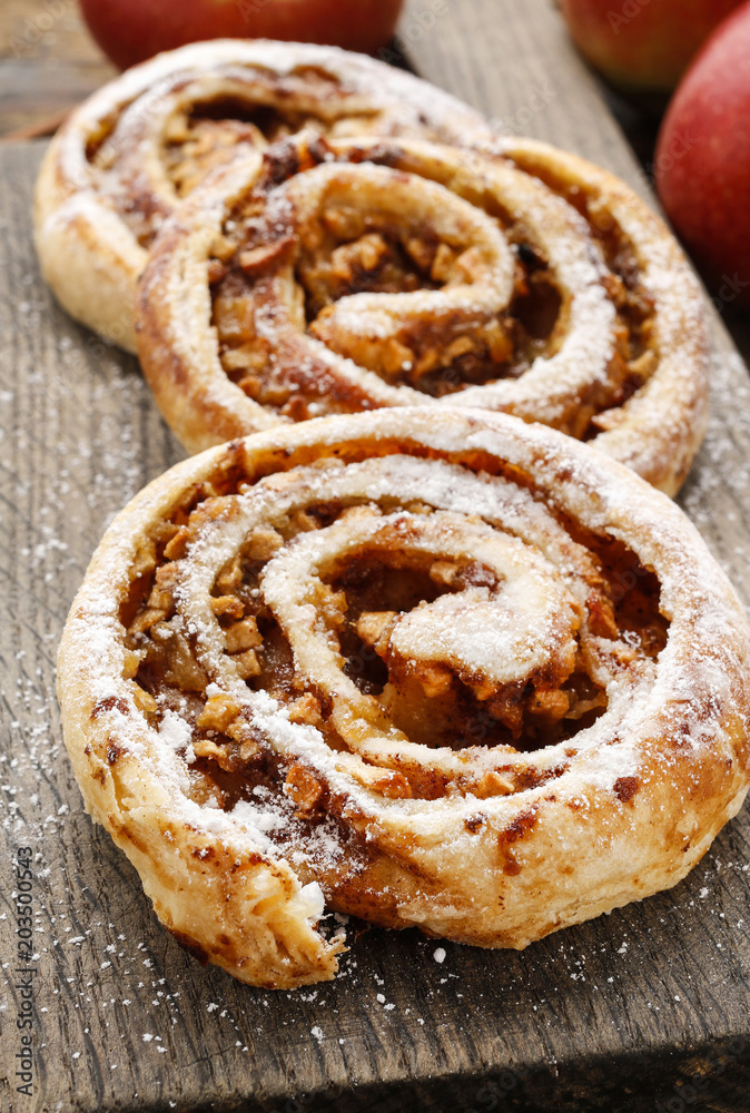 Rolls with apple and cinnamon. Rolls with apple and cinnamon.