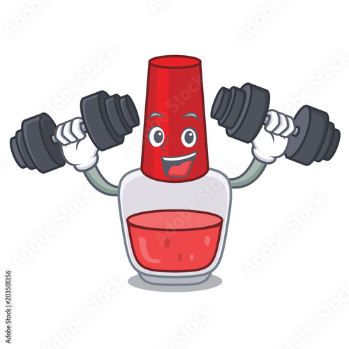 Fitness nail polish character cartoon