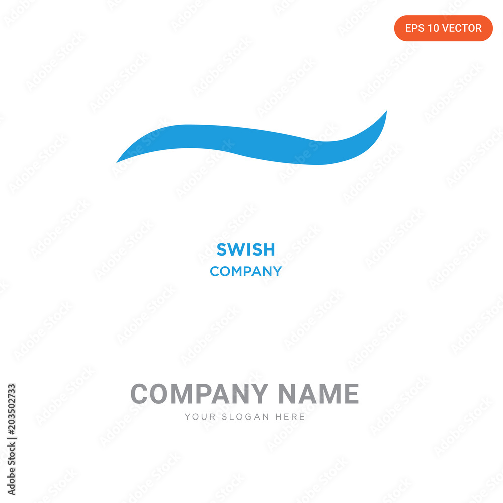 Black swish company logo design