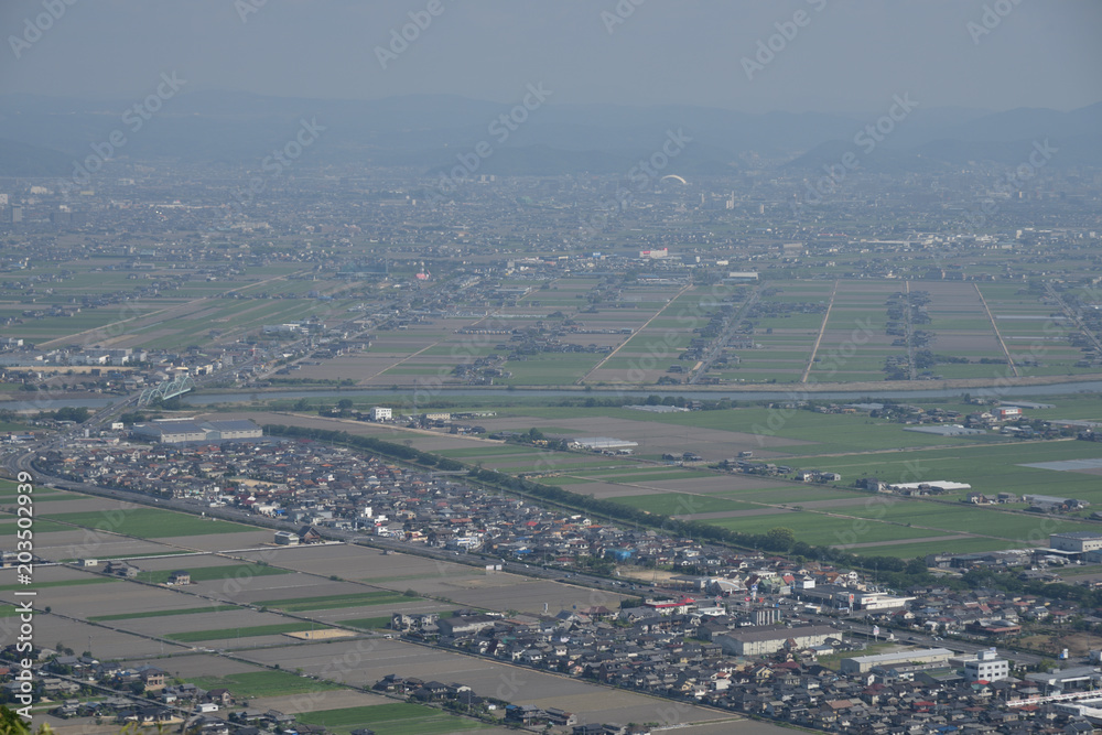 日本の岡山の山の景色