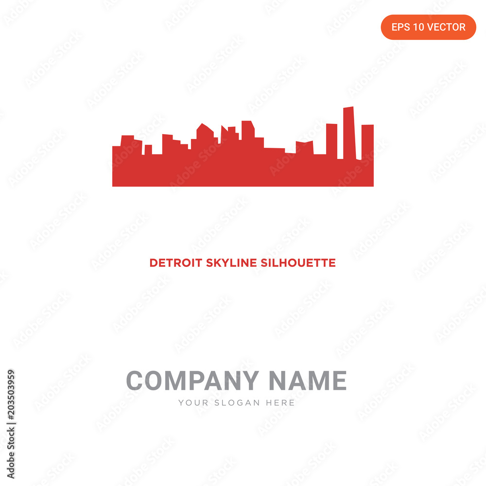 detroit skyline company logo design