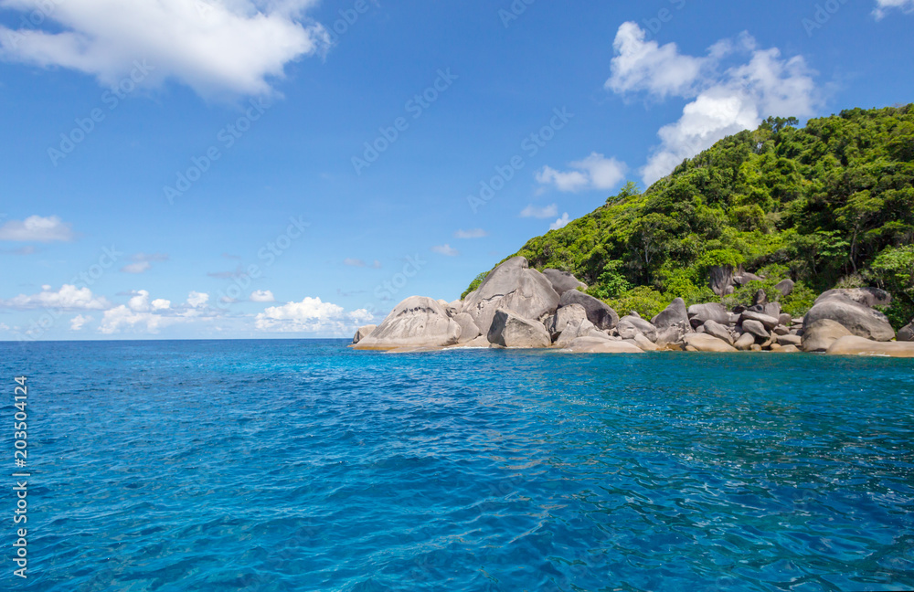 Rocks , sea and blue sky