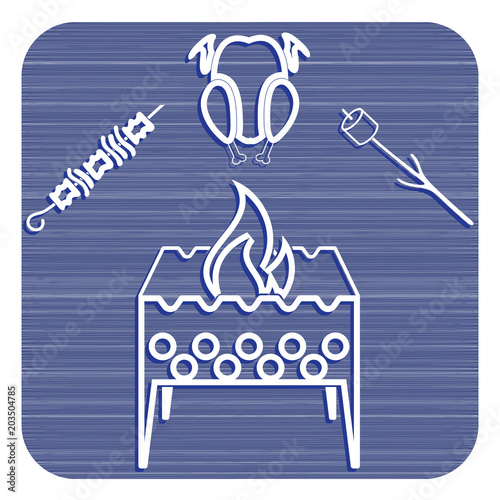 Brazier zephyr, kebab and chicken icon