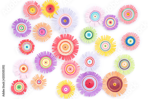 quilling with colorful flowers