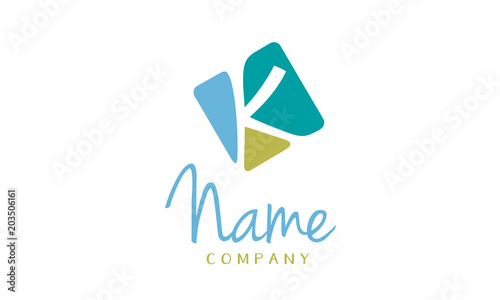 Mosaic Initial Letter K Abstract Simple Modern App Icon logo design