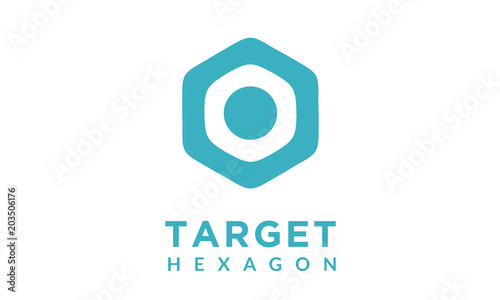 Simple rounded hexagon letter O target board logo design