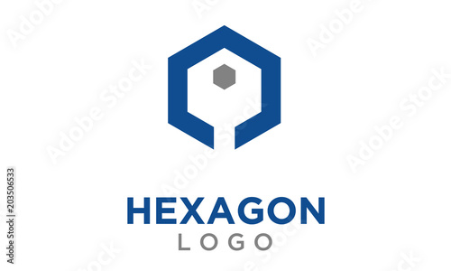 Abstract Hexagon with key logo design inspiration