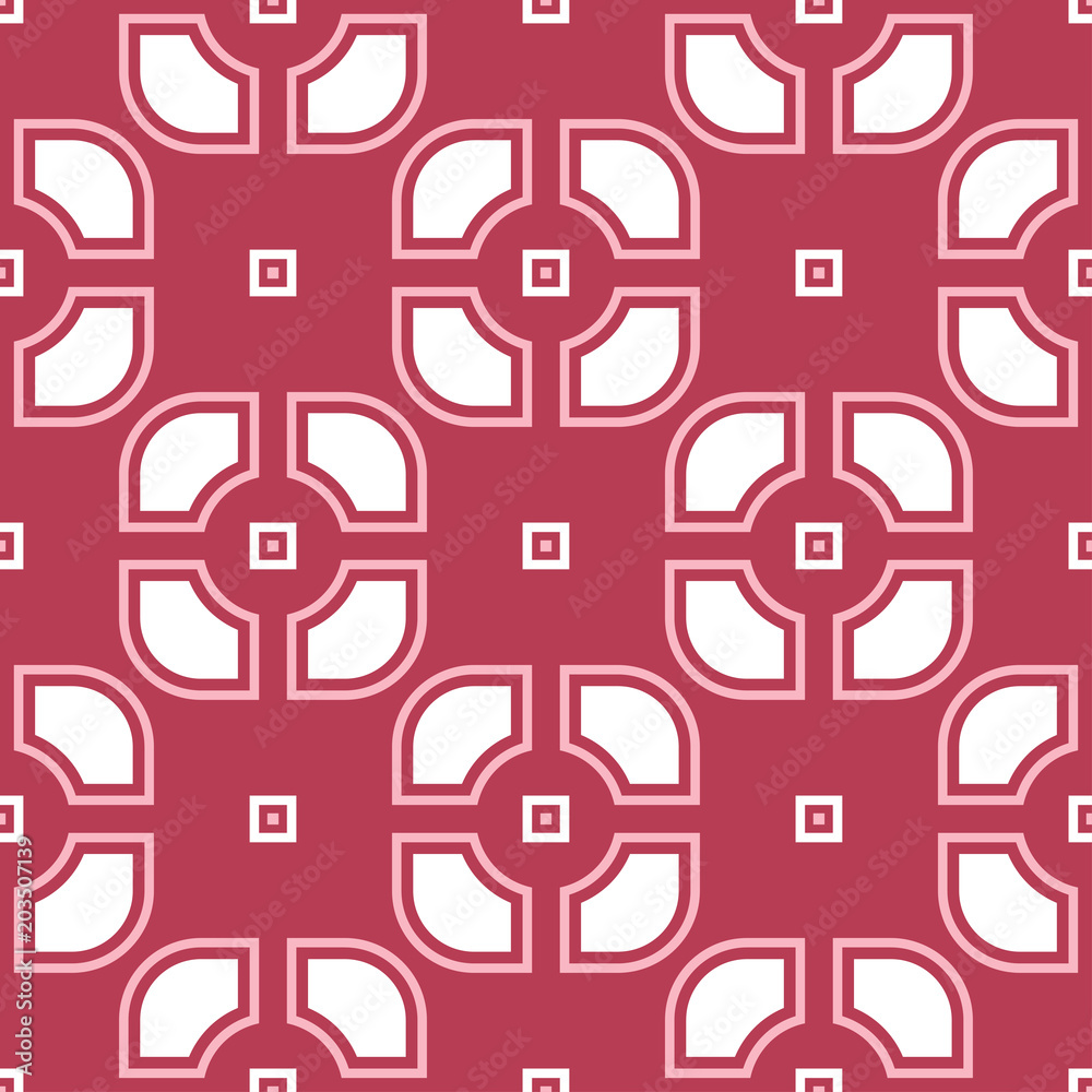 Obraz premium Geometric background. Red and beige seamless pattern