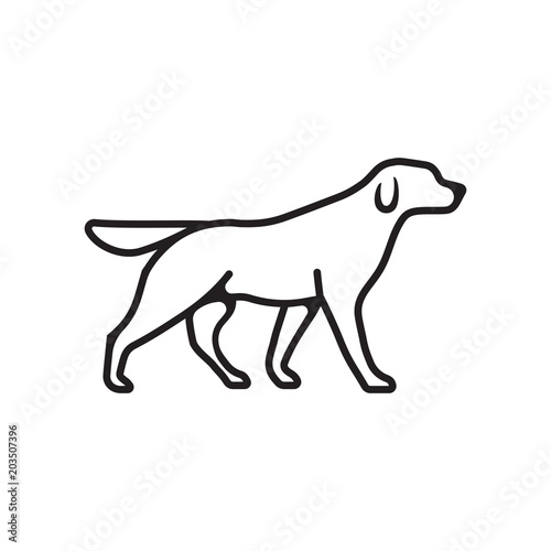 Dog pet outline vector icon