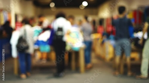 Wallpaper Mural Blurred image of people buying clothes at shopping mall Torontodigital.ca