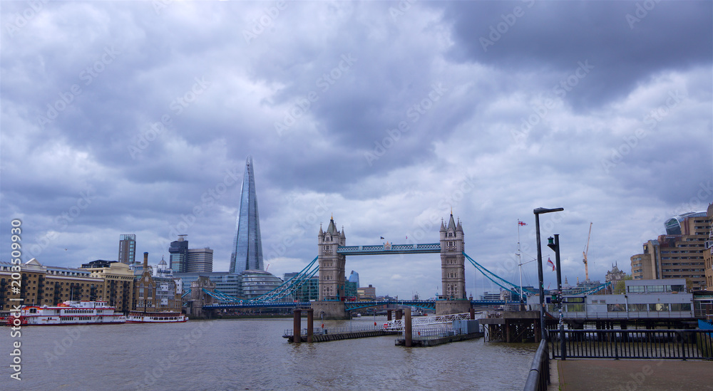 London skyscraper panorama including shard