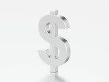 3D illustration silver dollar money