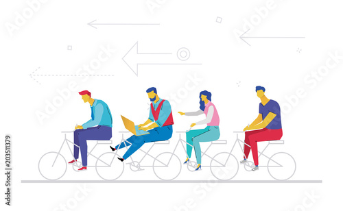 Business team - flat design style colorful illustration
