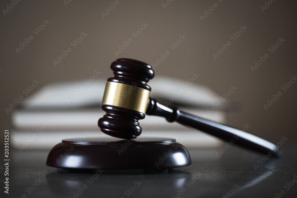 Judge's Gavel end law books composition Judge's Gavel end law books composition