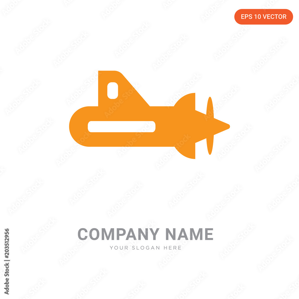 Submarine with Propeller company logo design