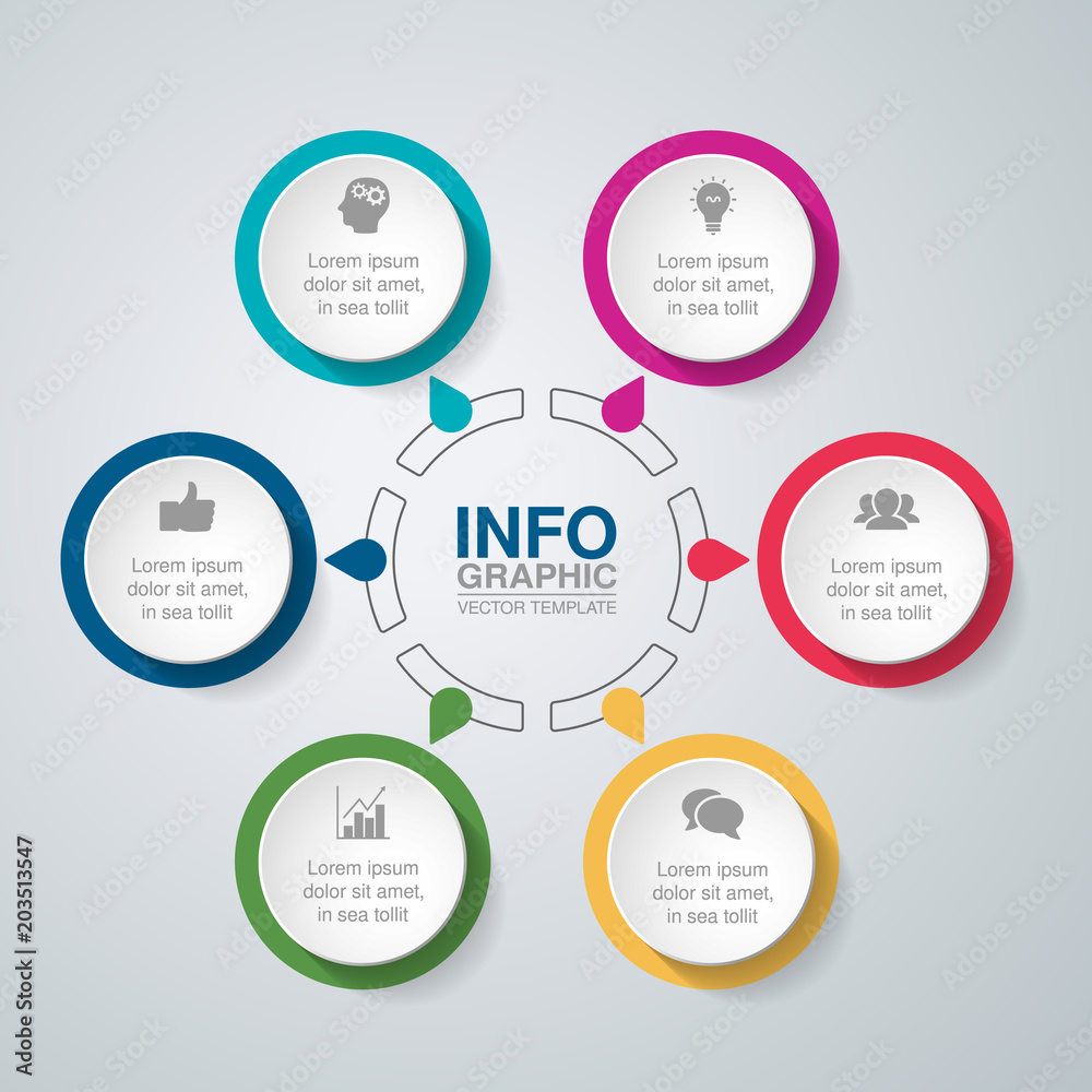 Vector infographic template for diagram, graph, presentation, chart, business concept with 6 options. Vector infographic template for diagram, graph, presentation, chart, business concept with 6 options.