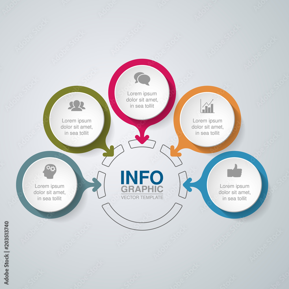 Vector infographic template for diagram, graph, presentation, chart, business concept with 5 options. Vector infographic template for diagram, graph, presentation, chart, business concept with 5 options.